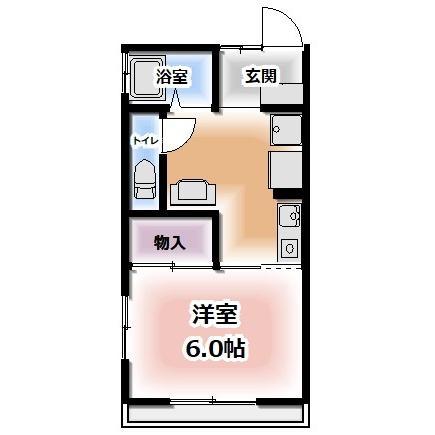 リエールハイツ(1K/2階)の間取り写真