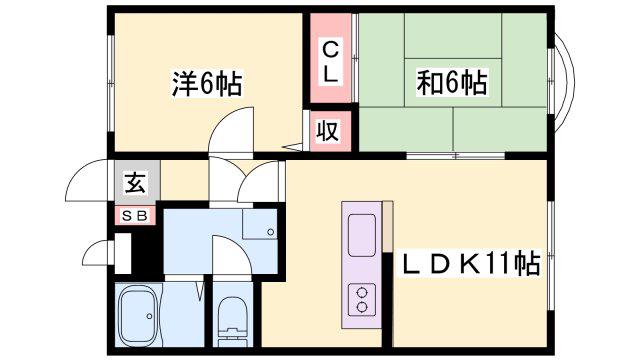 FORTUNA(2LDK/1階)の間取り写真
