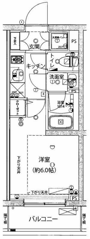 RISING PLACE綾瀬(1K/4階)の間取り写真
