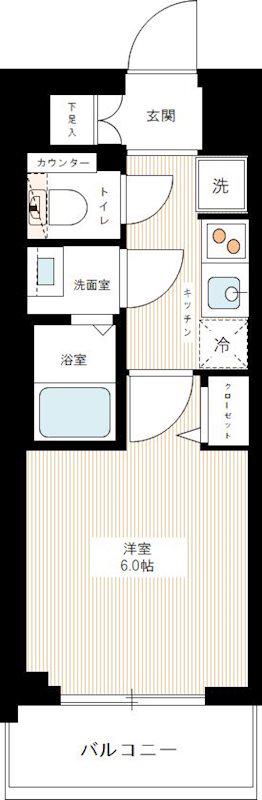 AZEST青砥(1K/6階)の間取り写真