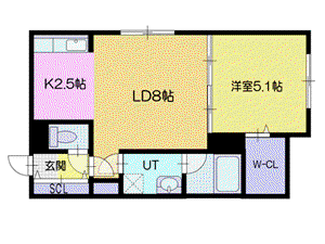 A-MODE花園(1LDK/3階)の間取り写真