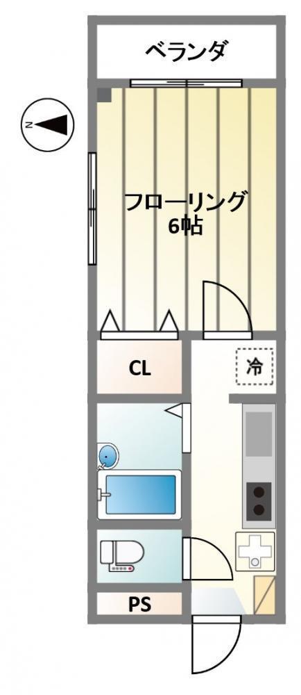 ルアナカイ(1K/3階)の間取り写真