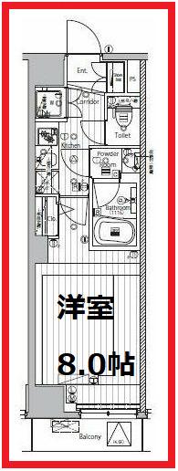 プレミアムキューブジー上野(1K/6階)の間取り写真