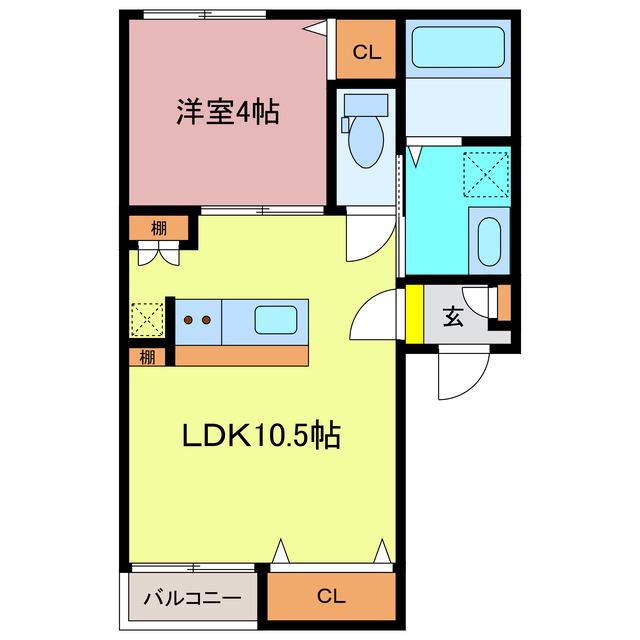 コンソラータ(1LDK/1階)の間取り写真