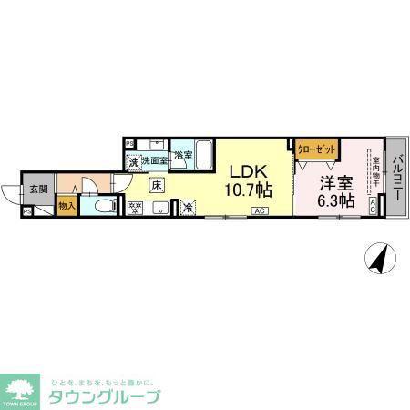 D-NEUK(1LDK/1階)の間取り写真