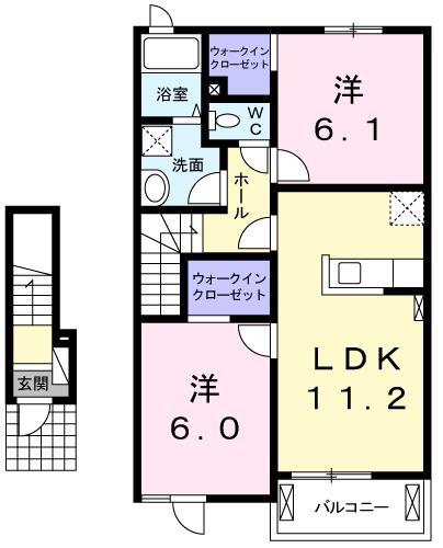 エテルノ(2LDK/2階)の間取り写真