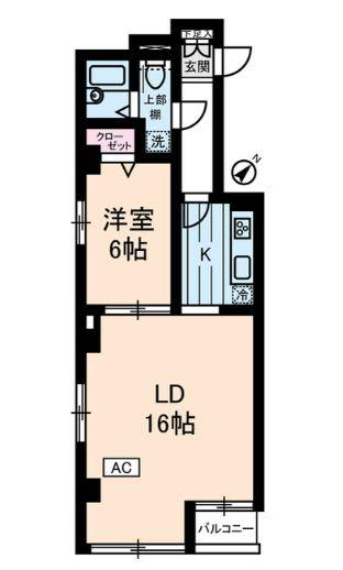 服部ビル(1LDK/4階)の間取り写真