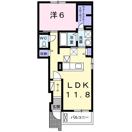 アルセア(1LDK/1階)の間取り写真