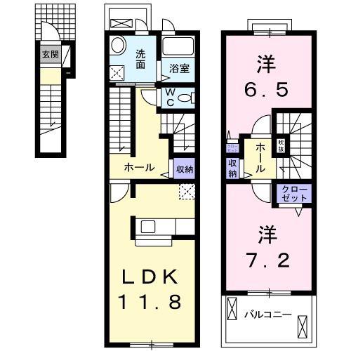 ピノ・モンテ C(2LDK/2階)の間取り写真