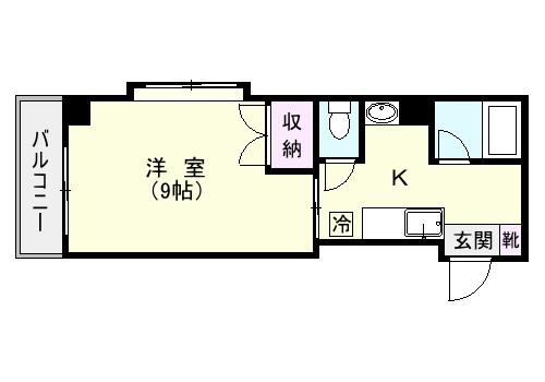 エルソレイユ 高麗(1K/2階)の間取り写真