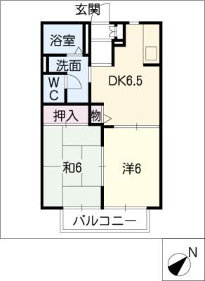 サニーコート佳(2DK/1階)の間取り写真