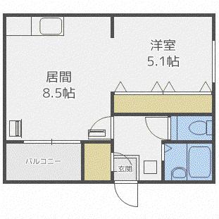 コート・モンターニュB(1LDK/3階)の間取り写真