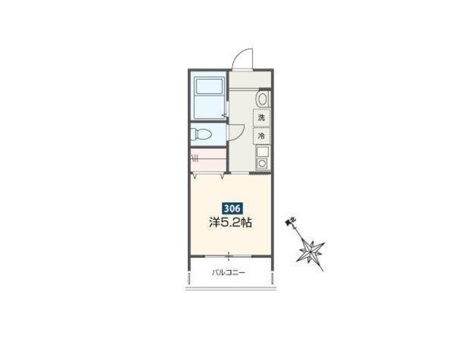MELDIA新座II(1K/3階)の間取り写真