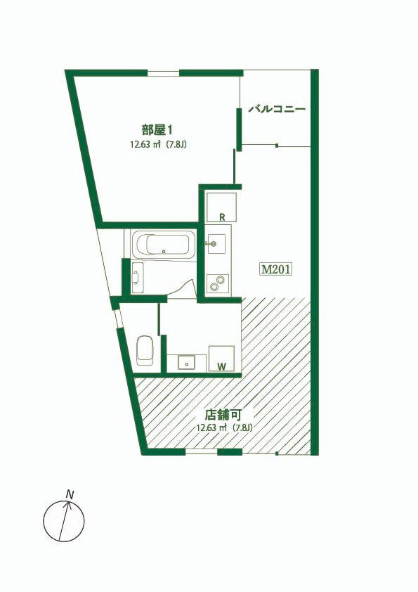 森庭山荘(1LDK/2階)の間取り写真