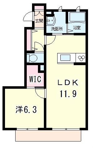 シャーメゾン シャンテ(1LDK/1階)の間取り写真