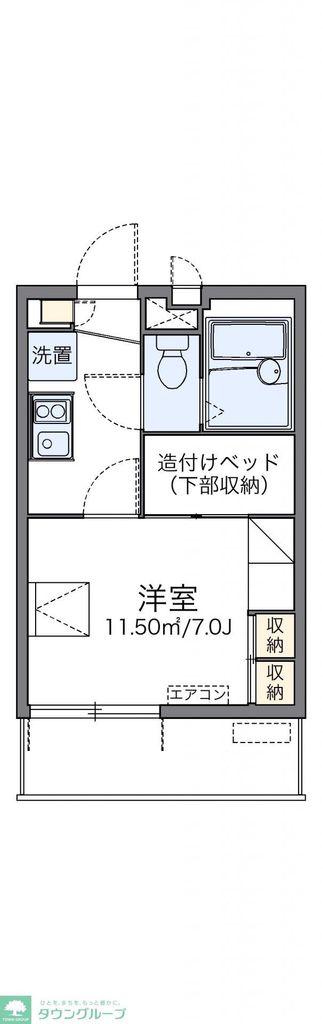 レオパレス玉川ソレイユ(1K/2階)の間取り写真