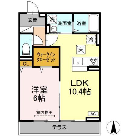 ディパイナ矢向(1LDK/1階)の間取り写真
