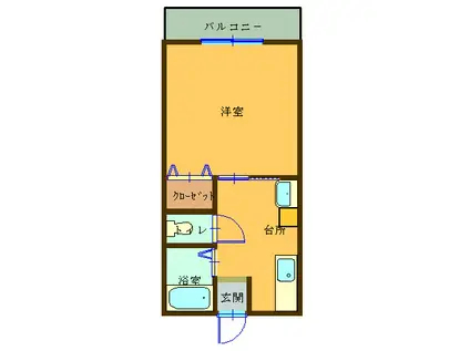 ハイツFRIEND力丸I 家電付き(1K/2階)の間取り写真
