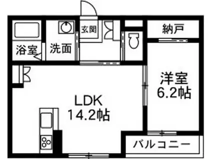 シャーメゾンJIN(1LDK/3階)の間取り写真