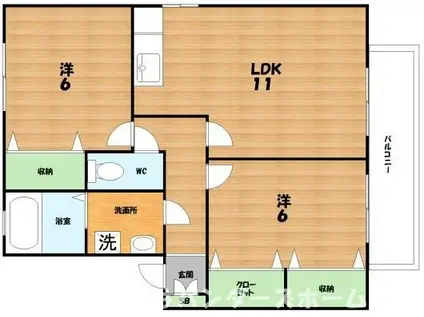 パストラルビレッジ(2LDK/2階)の間取り写真