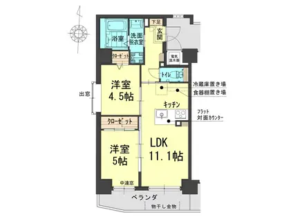 サンフルール(2LDK/1階)の間取り写真