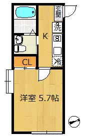 ALIVIO西船橋(1K/1階)の間取り写真