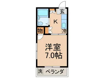 宮脇第11マンション(1K/4階)の間取り写真