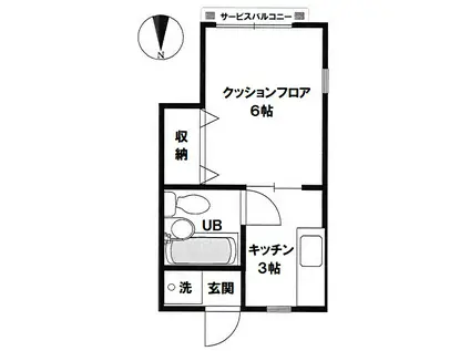 太子堂2丁目コーポ(1K/1階)の間取り写真