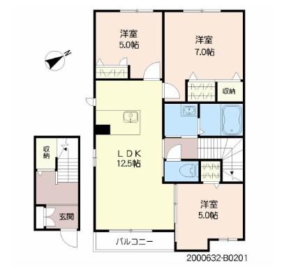 シャーメゾン和(3LDK/2階)の間取り写真