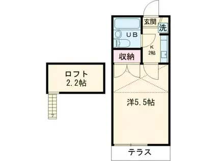 リバーブル田無(1K/1階)の間取り写真