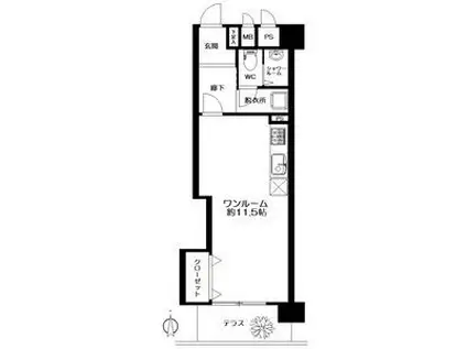 ダイアパレス北六番丁A棟(ワンルーム/1階)の間取り写真