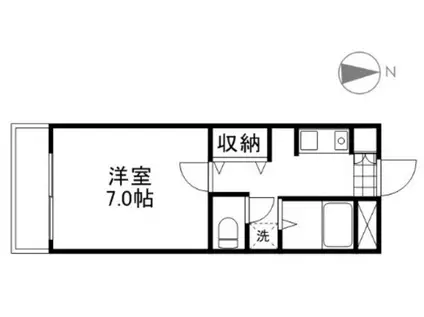 シャンティ吉備A(1K/2階)の間取り写真