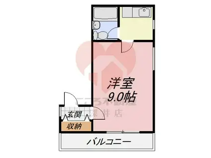 庭井マンション(1K/3階)の間取り写真