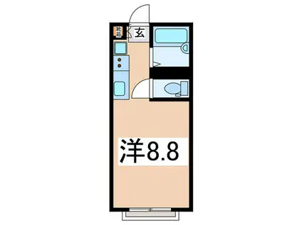 エステートピア金沢文庫(ワンルーム/1階)の間取り写真