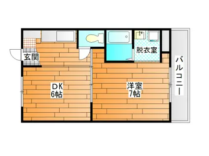 ヴィラナリー富田林4号棟(1DK/3階)の間取り写真