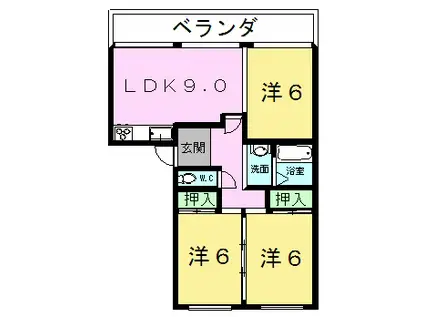 エスポワールカヤノI(3LDK/1階)の間取り写真