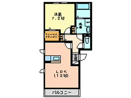 ルンダーベルクB(1LDK/3階)の間取り写真