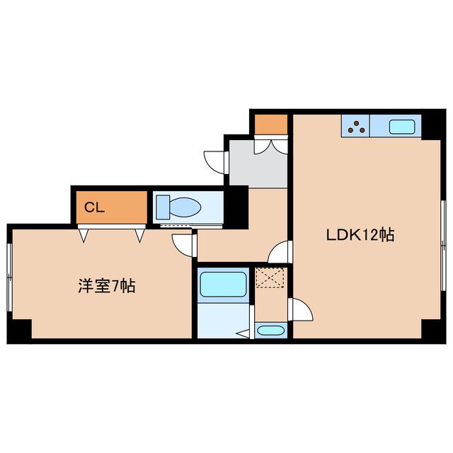 BETTER R 北斗(1LDK/3階)の間取り写真