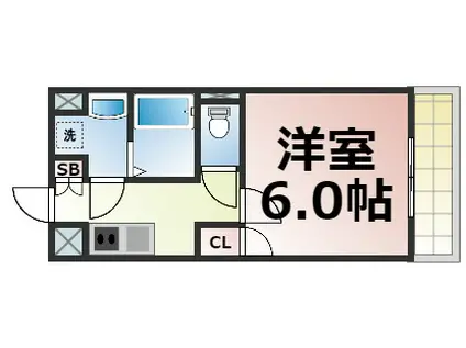 UーRO鶴橋駅前(1K/7階)の間取り写真