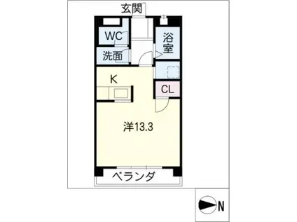 OS・SKYマンション鹿子(ワンルーム/3階)の間取り写真