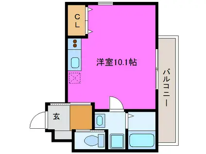 TKマンションV(ワンルーム/2階)の間取り写真