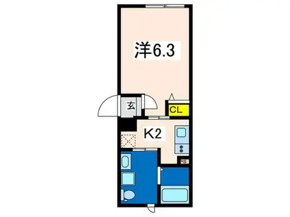 サニーベイ金沢(1K/1階)の間取り写真