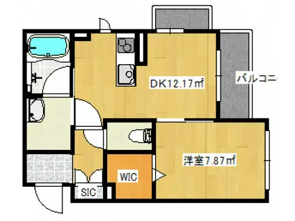 シャーメゾン花音(1DK/3階)の間取り写真