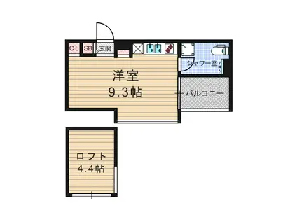 是空NAMBA NISHI(ワンルーム/4階)の間取り写真