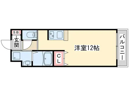 ニッケノーブルハイツ江坂(ワンルーム/6階)の間取り写真