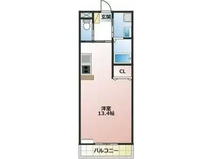 カーナ若宮(ワンルーム/3階)の間取り写真