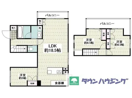 南2丁目ヘーベルメゾン(3LDK/1階)の間取り写真