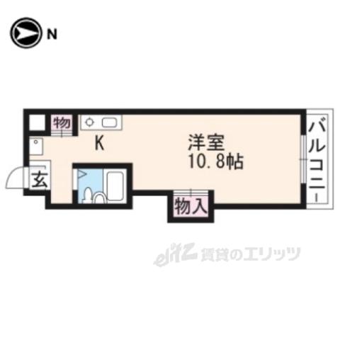 アビタ上賀茂(ワンルーム/3階)の間取り写真