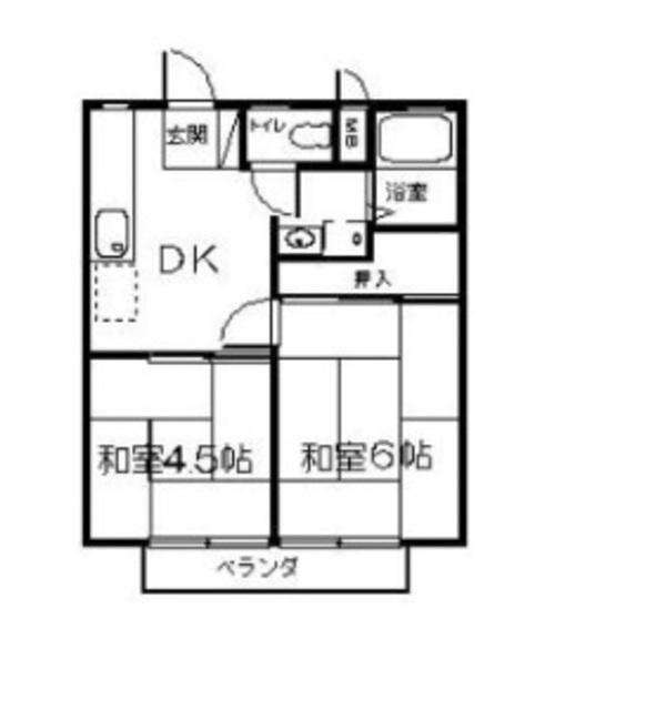 コーポ富井(2DK/2階)の間取り写真
