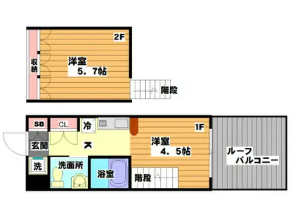 エンリィ学生マンション(1DK/5階)の間取り写真